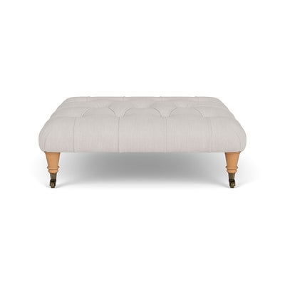 Foot Stool - Soft White - Luxury Italian Linen