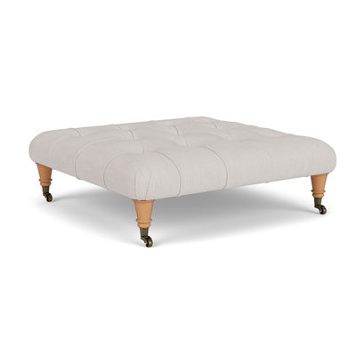 Foot Stool - Soft White - Luxury Italian Linen