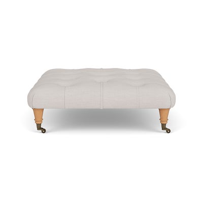 Foot Stool - Soft White - Luxury Italian Linen
