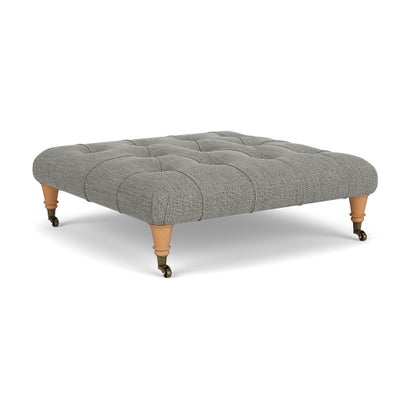 Foot Stool - Grey marl - Rustic weave