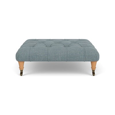 Foot Stool - Teal marl - Rustic weave