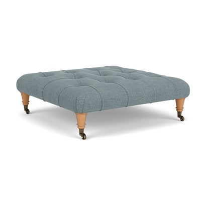 Foot Stool - Teal marl - Rustic weave