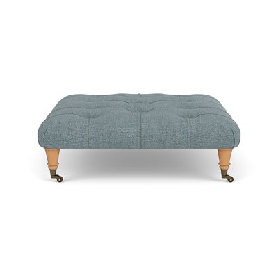 Foot Stool - Teal marl - Rustic weave