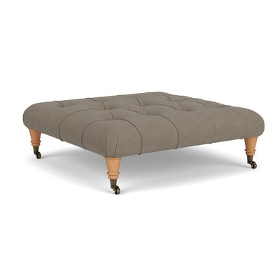 Foot Stool - Mid Grey - House Linen Mix