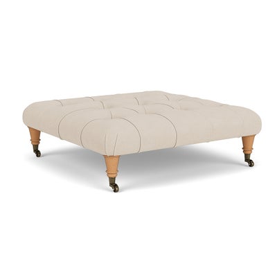 Foot Stool - Lily White - House Linen Mix