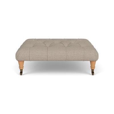 Foot Stool - Natural - Herringbone Weave