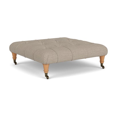 Foot Stool - Natural - Herringbone Weave