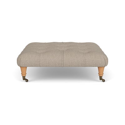 Foot Stool - Natural - Herringbone Weave