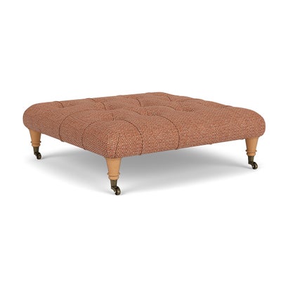 Foot Stool - Brick - Herringbone Weave