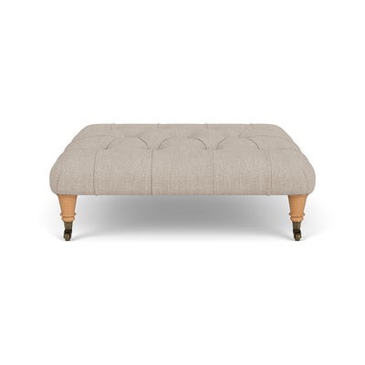Foot Stool - Natural - Luxury Italian Linen