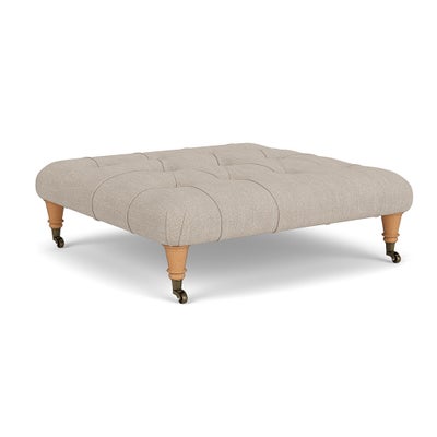Foot Stool - Natural - Luxury Italian Linen