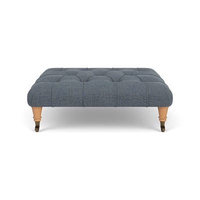 Foot Stool - Indigo - Rustic weave