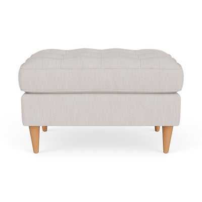 Foot Stool - Soft White - Luxury Italian Linen