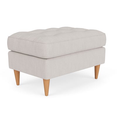 Foot Stool - Soft White - Luxury Italian Linen