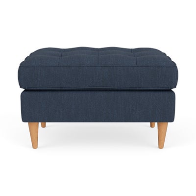 Foot Stool - Indigo - Luxury Italian Linen