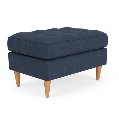 Foot Stool - Indigo - Luxury Italian Linen