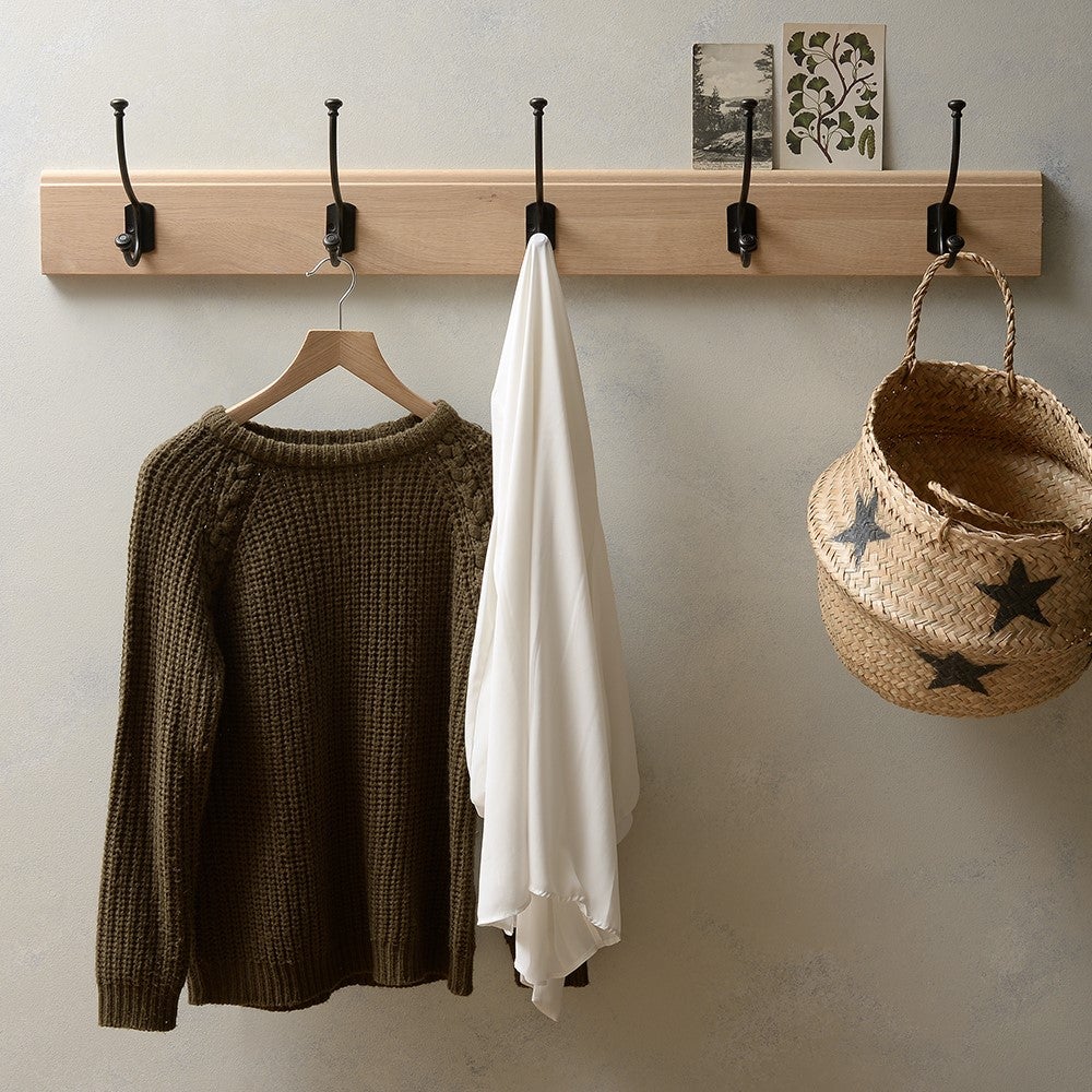 Chester Oak 5 Hook Coat Rack