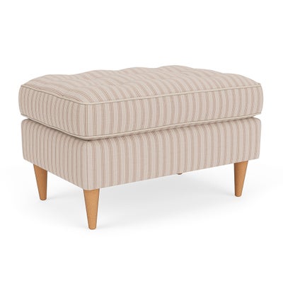 Foot Stool - Flax - Kingham Stripe