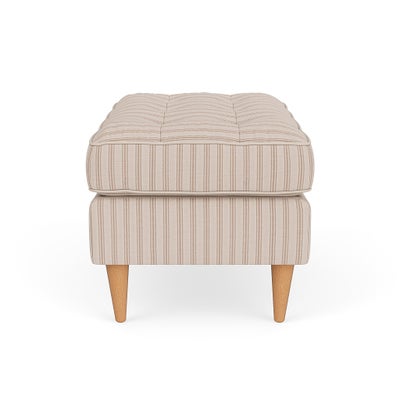 Foot Stool - Flax - Kingham Stripe