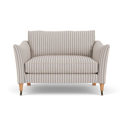 Love Seat - Indigo - Kingham Stripe