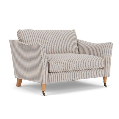 Love Seat - Indigo - Kingham Stripe