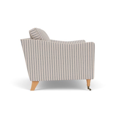 Love Seat - Indigo - Kingham Stripe