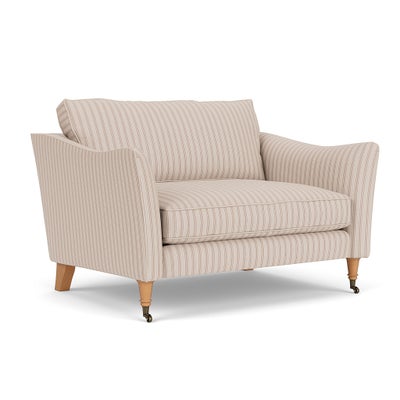 Love Seat - Flax - Kingham Stripe