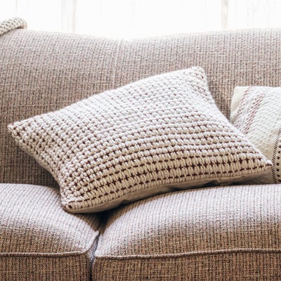Textured Cotton Weave Cushion Brick 45x45cm