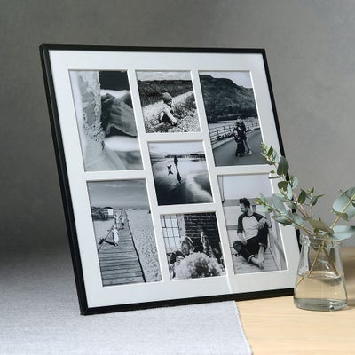 Fine Black Metal 7 Aperture Photo Frame