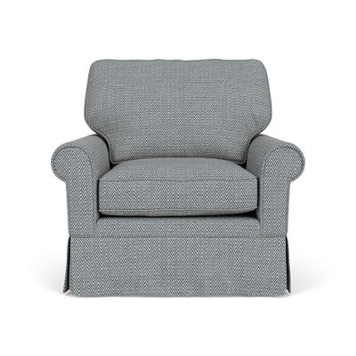 Armchair - Navy - Herringbone Weave