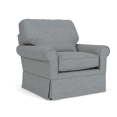 Armchair - Navy - Herringbone Weave