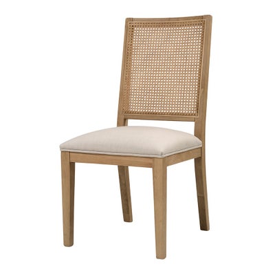 Rattan Back Chair Stone