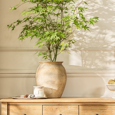 Beige Stone Effect Vase