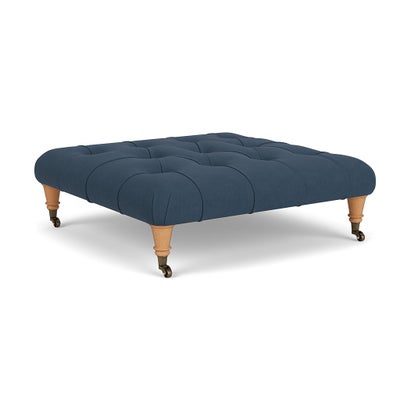 Foot Stool - Indigo - House linen mix
