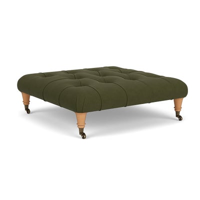 Foot Stool - Forest Green - House Linen Mix