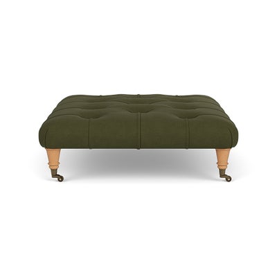 Foot Stool - Forest Green - House Linen Mix
