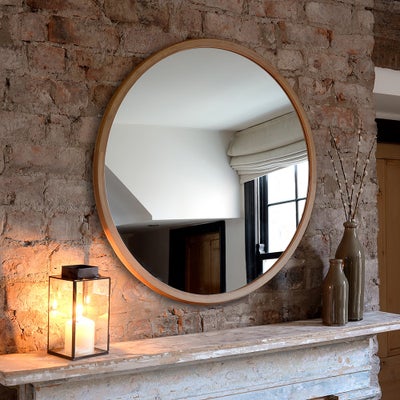 Berkeley Nordic Oak Round Mirror 85cm
