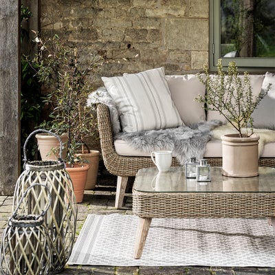 4 Piece Garden Lounge Set - Natural