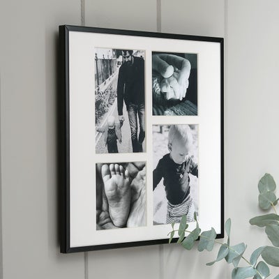 Fine Black Metal 4 Aperture Photo Frame