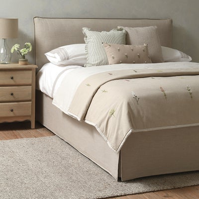 Super King Ottoman Bed - Natural - House Linen Mix
