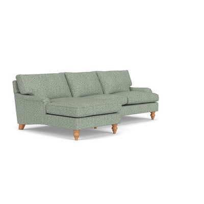 Chaise Large Left Hand - Lake - Herringbone Weave