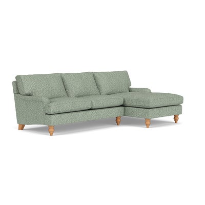 Chaise Large Right Hand - Lake - Herringbone Weave