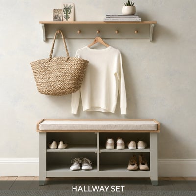 Open Shoe Bench and Peg Shelf Set