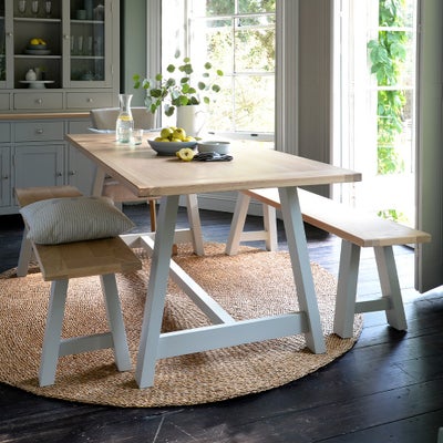 6 Seater Trestle Dining Table