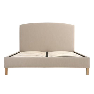 Sand Linen Kingsize Upholstered Bed