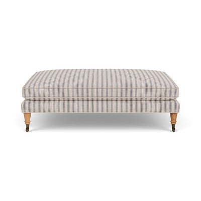 Foot Stool - Indigo - Kingham Stripe