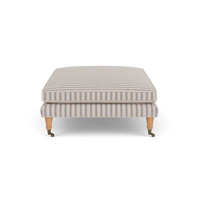 Foot Stool - Indigo - Kingham Stripe