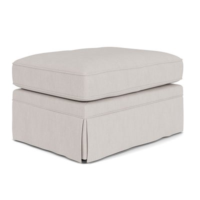 Foot Stool - Soft White - Luxury Italian Linen