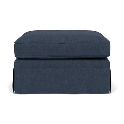 Foot Stool - Indigo - Luxury Italian Linen