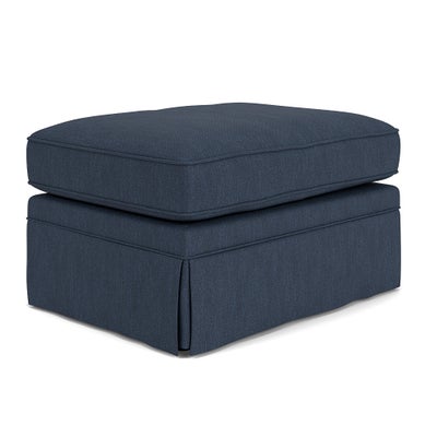 Foot Stool - Indigo - Luxury Italian Linen